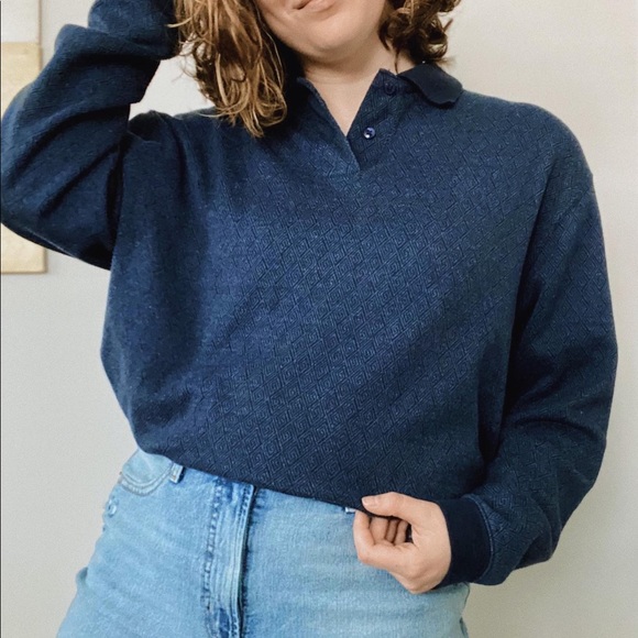 Saddlebred Men’s Navy Collared Sweater - Picture 2 of 6